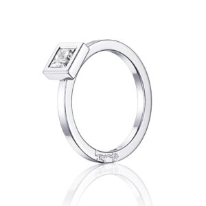 PRINCESS WEDDING THIN RING 0.40 CT